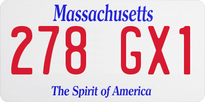 MA license plate 278GX1
