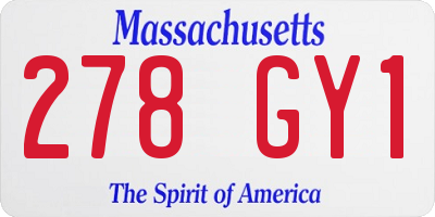 MA license plate 278GY1