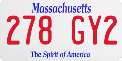 MA license plate 278GY2