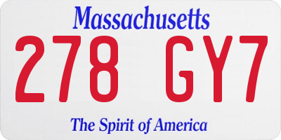 MA license plate 278GY7