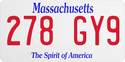MA license plate 278GY9