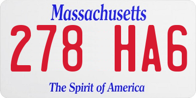 MA license plate 278HA6