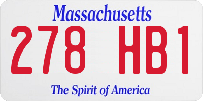 MA license plate 278HB1