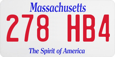 MA license plate 278HB4