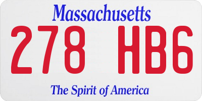 MA license plate 278HB6