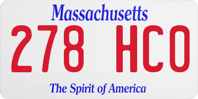 MA license plate 278HC0