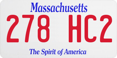 MA license plate 278HC2