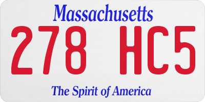MA license plate 278HC5