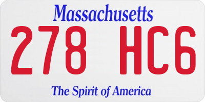 MA license plate 278HC6