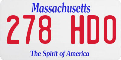 MA license plate 278HD0