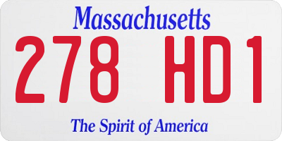 MA license plate 278HD1