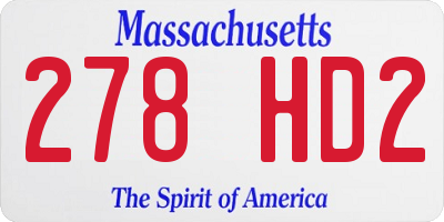 MA license plate 278HD2