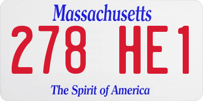 MA license plate 278HE1