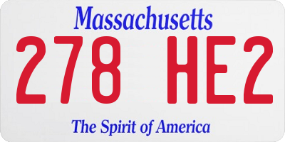 MA license plate 278HE2