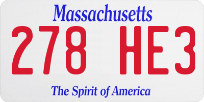 MA license plate 278HE3