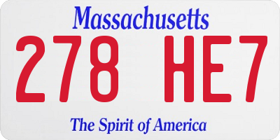 MA license plate 278HE7