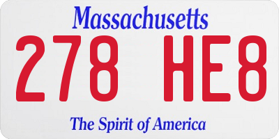 MA license plate 278HE8