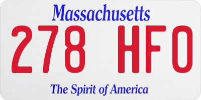 MA license plate 278HF0