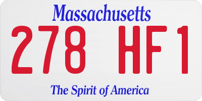 MA license plate 278HF1