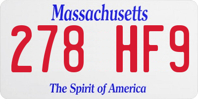 MA license plate 278HF9