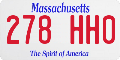 MA license plate 278HH0