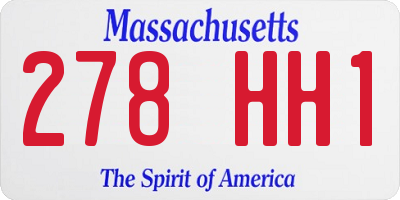 MA license plate 278HH1