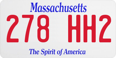 MA license plate 278HH2