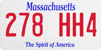 MA license plate 278HH4