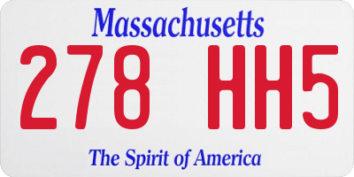 MA license plate 278HH5
