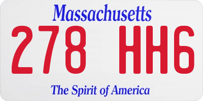MA license plate 278HH6