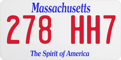 MA license plate 278HH7