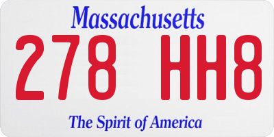 MA license plate 278HH8