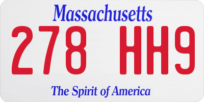 MA license plate 278HH9