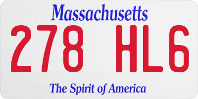 MA license plate 278HL6