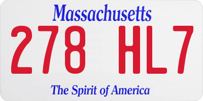 MA license plate 278HL7