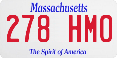MA license plate 278HM0