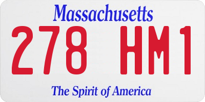 MA license plate 278HM1