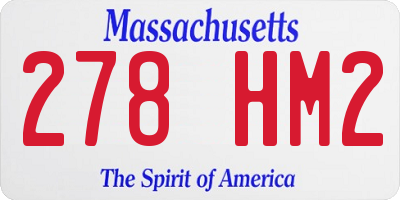 MA license plate 278HM2