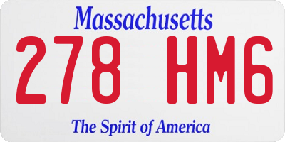 MA license plate 278HM6
