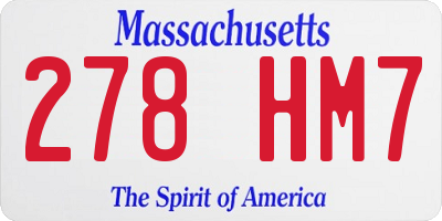 MA license plate 278HM7