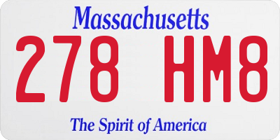 MA license plate 278HM8