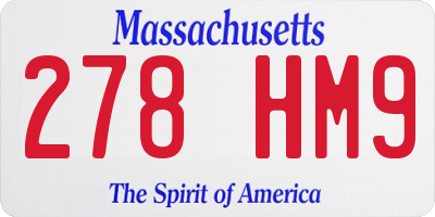 MA license plate 278HM9