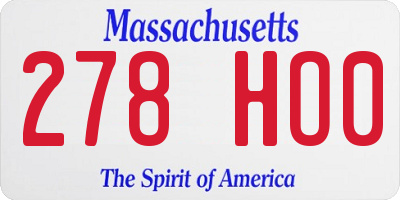 MA license plate 278HO0