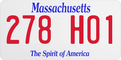 MA license plate 278HO1