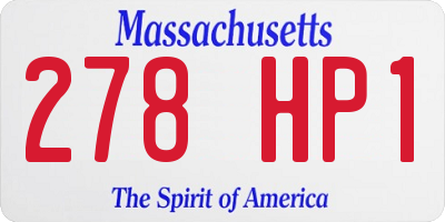 MA license plate 278HP1