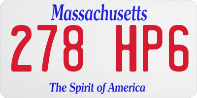 MA license plate 278HP6