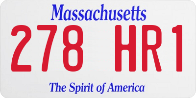 MA license plate 278HR1