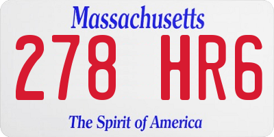 MA license plate 278HR6