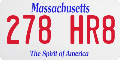 MA license plate 278HR8