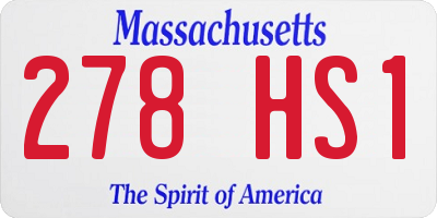 MA license plate 278HS1